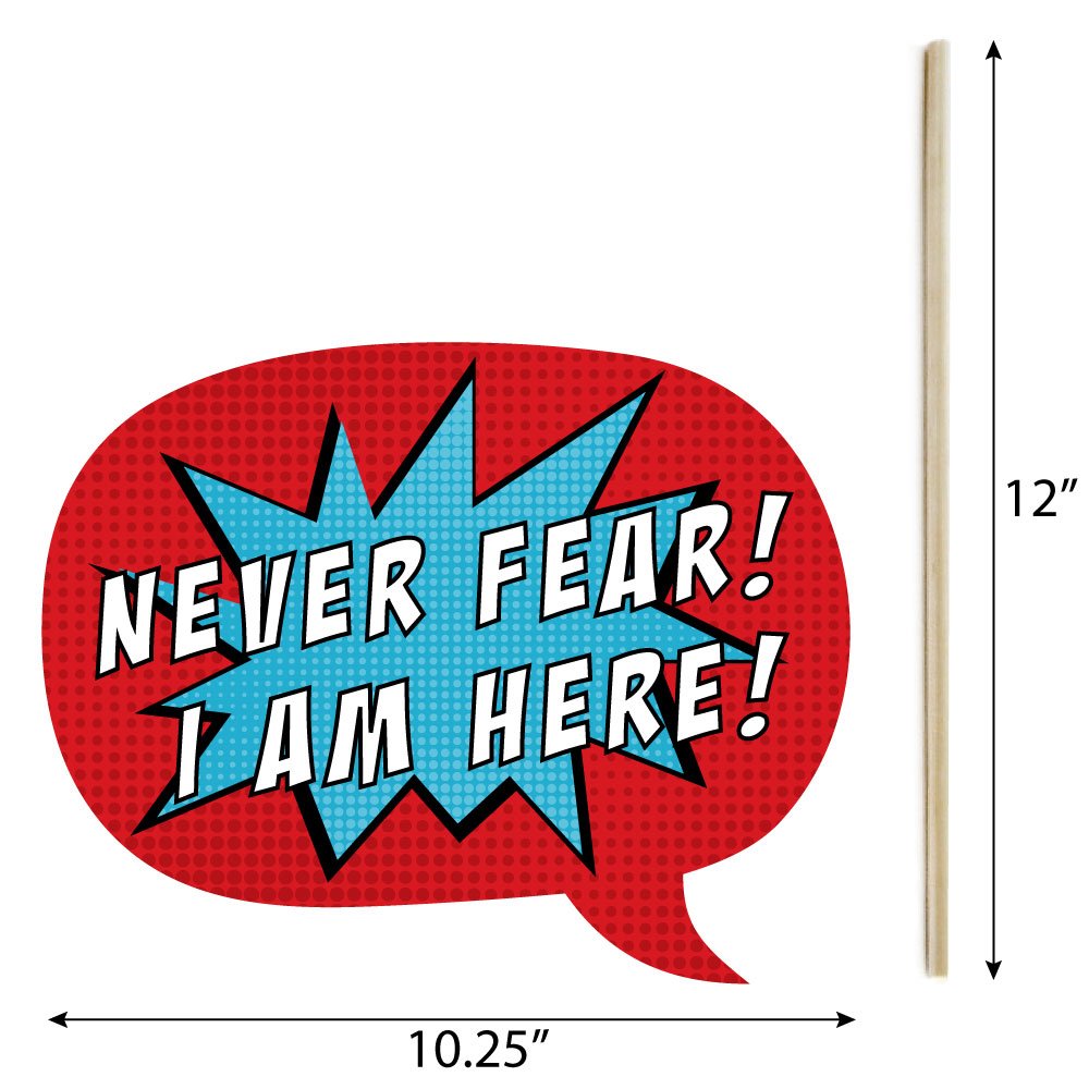 Big Dot Of Happiness Funny Bam Superhero - Baby Shower Or Birthday Party Photo Booth Props Kit - 10 Piece